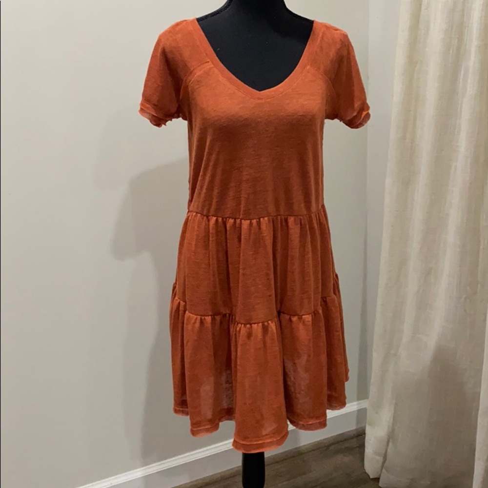 Rust color Forever 21 dress tiered